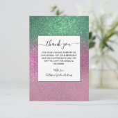 Sparkly Mermaid Green Berry Pink Glitter Ombre Bedankkaart