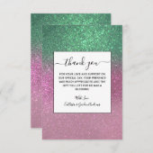 Sparkly Mermaid Green Berry Pink Glitter Ombre Bedankkaart