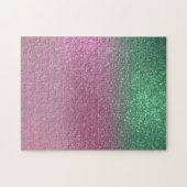 Sparkly Mermaid Green Berry Pink Glitter Ombre Legpuzzel (Horizontaal)
