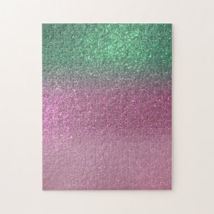 Sparkly Mermaid Green Berry Pink Glitter Ombre Legpuzzel