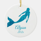 Sparkly Mermaid Ornament Gepersonaliseerde Gift (Voorkant)