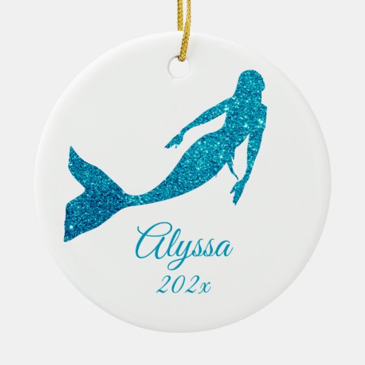 Sparkly Mermaid Ornament Gepersonaliseerde Gift (Voorkant)