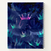 Sparkly Mermaid Scales Unicorn Horn Monogram Notitieboek (Achterkant)