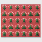 Sparkly Merry Bright Kerstboom Aangepaste naam Cadeaupapier (Vlak)
