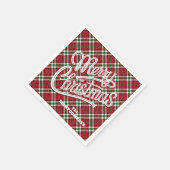 Sparkly Merry Christmas Plaid Servet (Hoek)