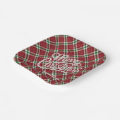 Sparkly Merry Christmas Plaid Square Papieren Bordje (Gebogen)