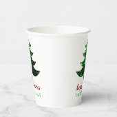 Sparkly Merry Christmas tree groen Familienaam Papieren Bekers (Links)