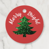 Sparkly Merry heldere kerstboom Aangepaste naam Bedankjes Labels (Voorkant)