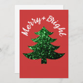 Sparkly Merry heldere kerstboom Aangepaste naam Feestdagenkaart (Voorkant / Achterkant)