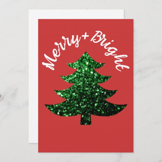 Sparkly Merry heldere kerstboom Aangepaste naam Feestdagenkaart (Voorkant / Achterkant)