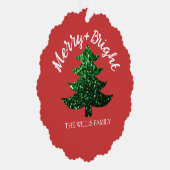 Sparkly Merry heldere kerstboom Aangepaste naam Ornament Kaart (Rechts)