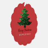 Sparkly Merry heldere kerstboom Aangepaste naam Ornament Kaart (Rechts)