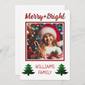 Sparkly Merry heldere kerstboom Custom foto Feestdagenkaart (Voorkant / Achterkant)