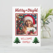 Sparkly Merry heldere kerstboom Custom foto Feestdagenkaart (Staand voorkant)