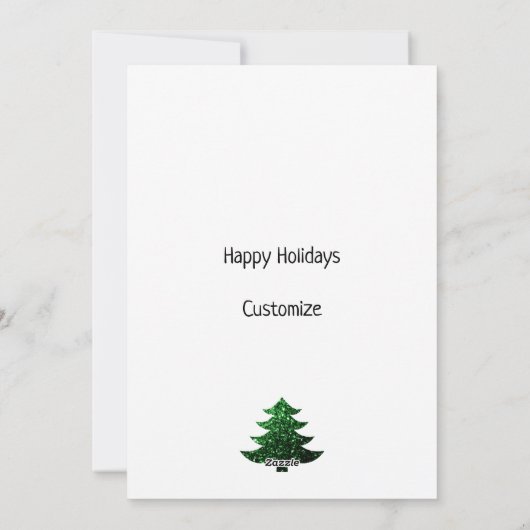 Sparkly Merry heldere kerstboom Custom foto Feestdagenkaart (Achterkant)