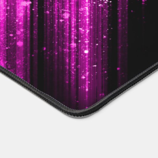 Sparkly metaal hete neon roze zwarte chevron Monog Bureaumat (Hoek)