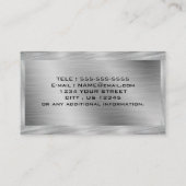 Sparkly Metal Aluminium Silver geborsteld professi Visitekaartje (Achterkant)