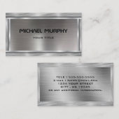 Sparkly Metal Aluminium Silver geborsteld professi Visitekaartje (Voorkant / Achterkant)