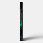 Sparkly metal aqua green galaxy chevron Monogram Case-Mate iPhone Case (Achterkant / Links)