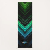 Sparkly metal aqua green galaxy chevron Monogram Yogamat (Voorkant)