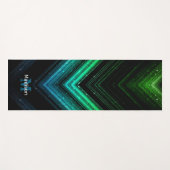 Sparkly metal aqua green galaxy chevron Monogram Yogamat (Voorkant (horizontaal))