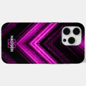 Sparkly metalen neon heet roze chevron Monogram Case-Mate iPhone Case (Achterkant (horizontaal))