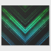 Sparkly metallic aqua green galaxy chevron lines cadeaupapier (Vlak)