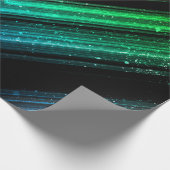 Sparkly metallic aqua green galaxy chevron lines cadeaupapier (Hoek)