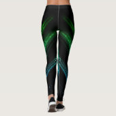 Sparkly metallic aqua green galaxy chevron lines leggings (Achterkant)