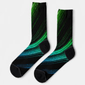 Sparkly metallic aqua green galaxy chevron lines sokken (Links)