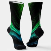 Sparkly metallic aqua green galaxy chevron lines sokken (Gebogen)