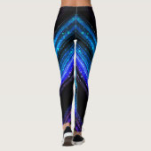 Sparkly metallic blauwe paarse sterrenstelsels leggings (Achterkant)