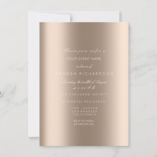 Sparkly Metallic Gold Black Confetti Ivory Beige Kaart (Voorkant)