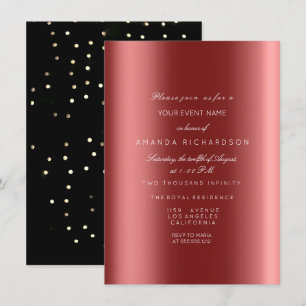 Sparkly Metallic Gold Black Sepia Confetti Burgund Kaart