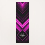 Sparkly metallic hot roze magenta chevron Monogram Yogamat (Voorkant)