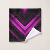Sparkly metallic hot roze magenta zwarte chevron bad handdoek (Wasdoekje)