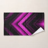 Sparkly metallic hot roze magenta zwarte chevron bad handdoek (Handdoek)