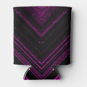Sparkly metallic hot roze magenta zwarte chevron blikjeskoeler (Voorkant)