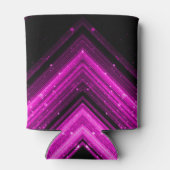 Sparkly metallic hot roze magenta zwarte chevron blikjeskoeler (Achterkant)