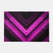 Sparkly metallic hot roze magenta zwarte chevron deurmat (Voorkant)