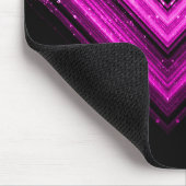 Sparkly metallic hot roze magenta zwarte chevron muismat (Hoek)