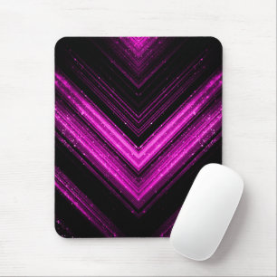 Sparkly metallic hot roze magenta zwarte chevron muismat