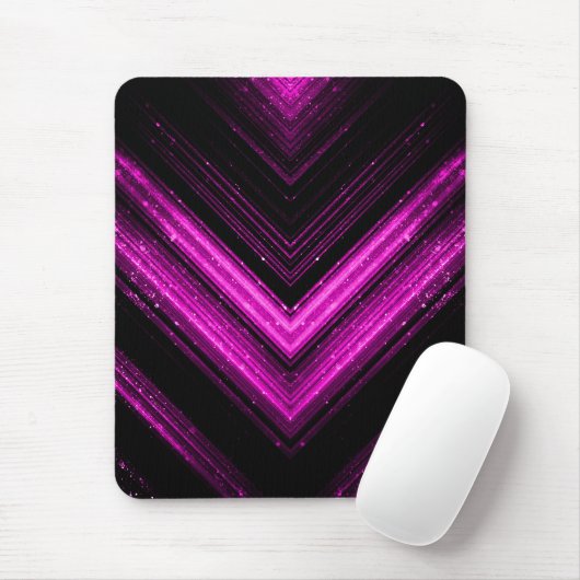 Sparkly metallic hot roze magenta zwarte chevron muismat (Met muis)