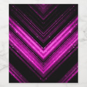 Sparkly metallic hot roze magenta zwarte chevron wijn etiket (Enkel label)
