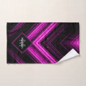 Sparkly metallic hot roze zwarte chevron Monogram Bad Handdoek (Handdoek)