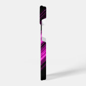 Sparkly metallic hot roze zwarte chevron Monogram iPhone Hoesje (Linkerkant)