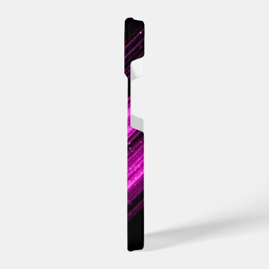 Sparkly metallic hot roze zwarte chevron Monogram iPhone Hoesje (Linkerkant)