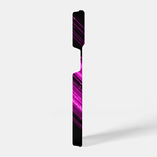 Sparkly metallic hot roze zwarte chevron Monogram iPhone Hoesje (Rechterkant)