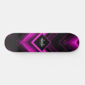 Sparkly metallic hot roze zwarte chevron Monogram Persoonlijk Skateboard (Horizontaal)