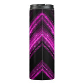 Sparkly metallic hot roze zwarte chevron Monogram Thermosbeker (Achterkant)